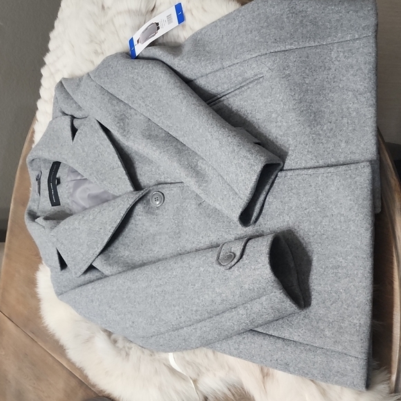 NWT Marc New York Andrew Marc Grey Long Sleeve Long Button Up Coat Sz Large - Picture 10 of 15
